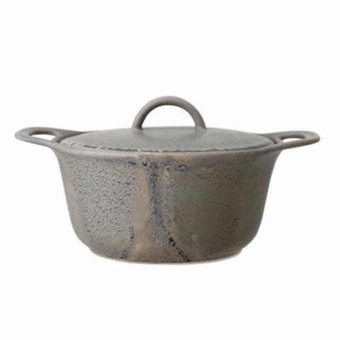Kendra Serving Pot w/Lid, Grey, Stoneware