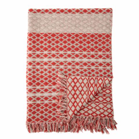 Verona Throw, Red, Recycled Cotton
