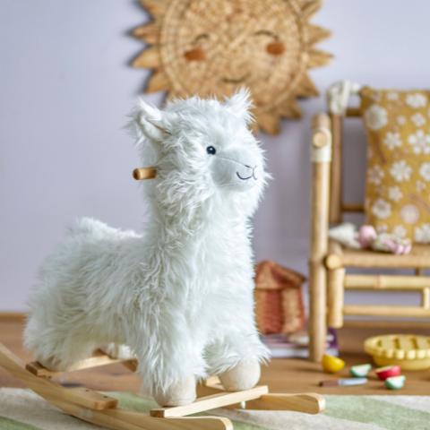 Kinto Jouet à bascule, Lama, Blanc, Polyester