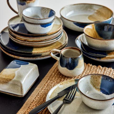 Jules Assiette, Bleu, Grès