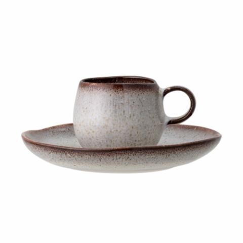 Sandrine Espresso Cup w/Saucer, Grey, Stoneware