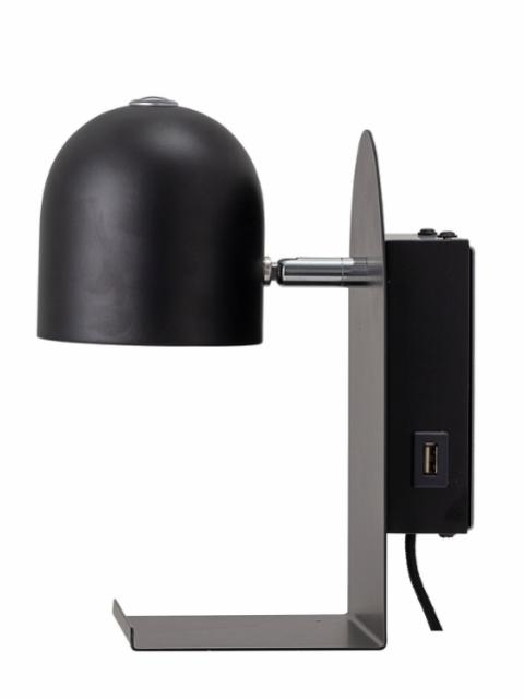 Qasim Wall Lamp, Black, Metal