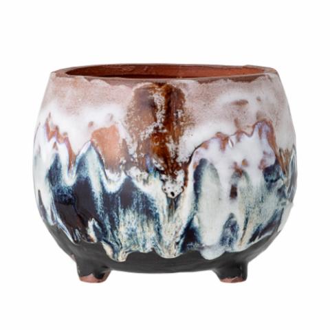 Bjanka Deco Flowerpot, Brown, Terracotta