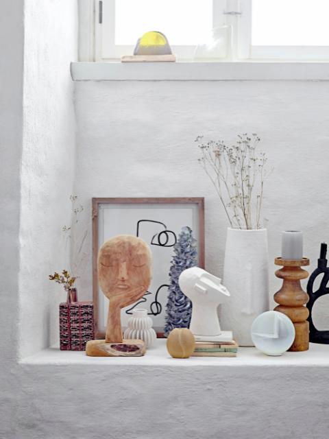 Berican Deko-Vase, Weiß, Terrakotta