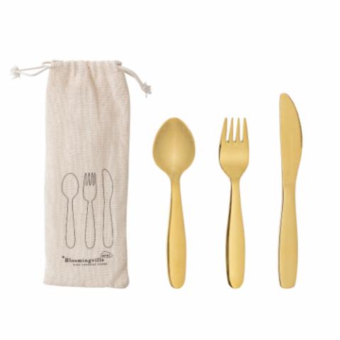 Ally Cutlery, Gold, Stainless Steel