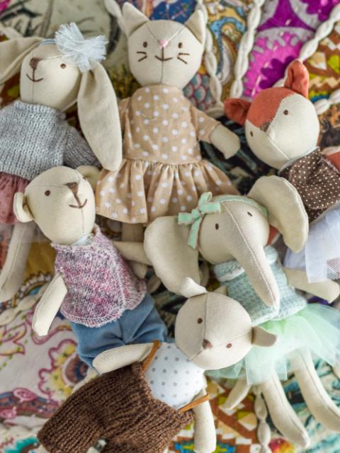 Animal friends Soft Doll, Rose, Coton