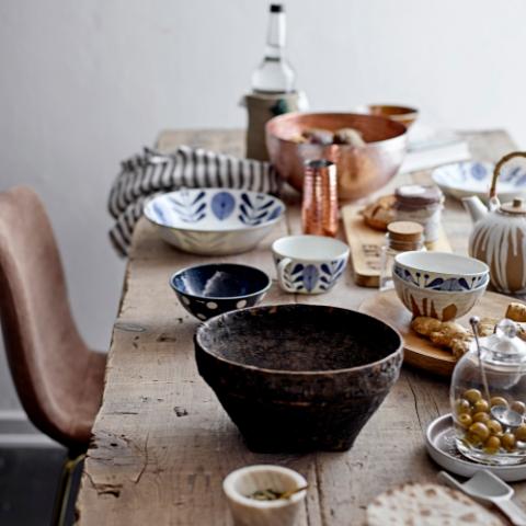 Camellia Assiette Creuse, Bleu, Porcelaine