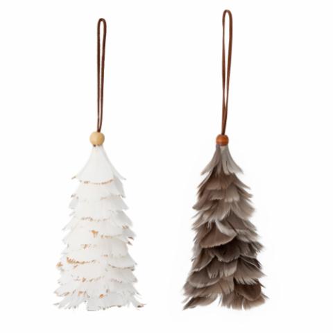Martia Ornament, White, Feather