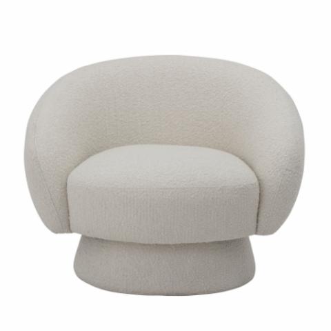 Ted Lounge Stol, Hvid, Polyester