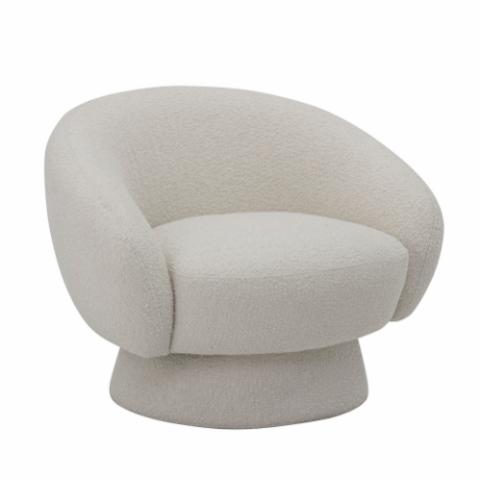 Ted Lounge Chair, White, Polyester