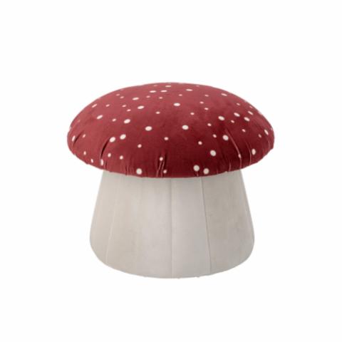 Lue Puf, Rød, Polyester