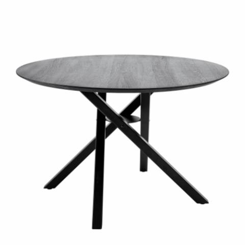 Connor Table de salle à manger, Noir, FSC® 100%, Chêne