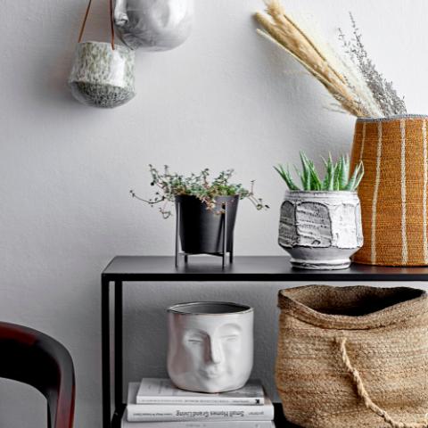 Ileana Flowerpot, Hanging, Grey, Stoneware