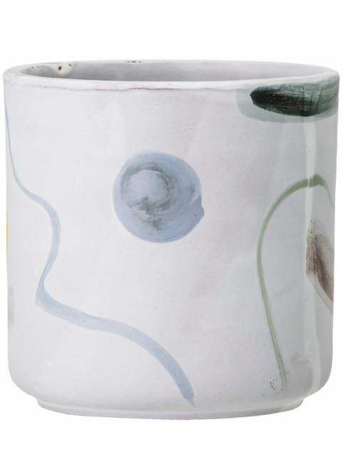 Azura Deco Flowerpot, White, Terracotta