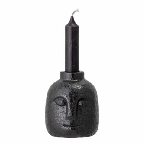 Eliot Candle Holder, Black, Stoneware