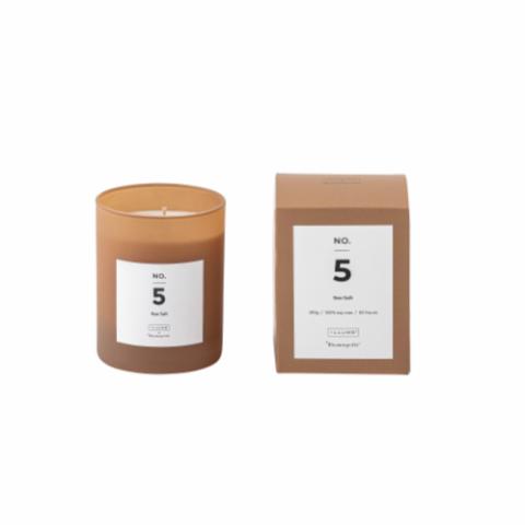 NO.5-Sea Salt Scented Candle, Brown, Wax
