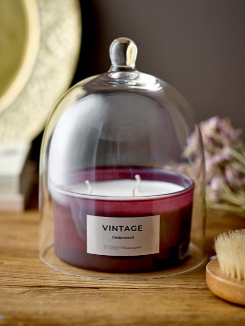 VINTAGE - Cedarwood Scented Candle, Purple, Natural Wax
