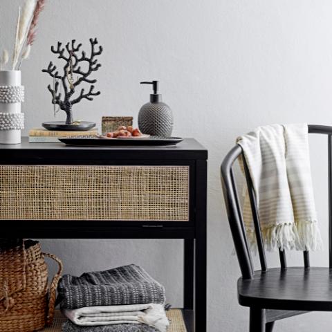 Hrin Set de distributeur de savon, Gris, Grès