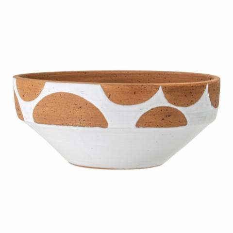 Avil Deco Bowl, White, Terracotta