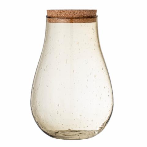 Casie Jar w/Lid, Brown, Recycled Glass