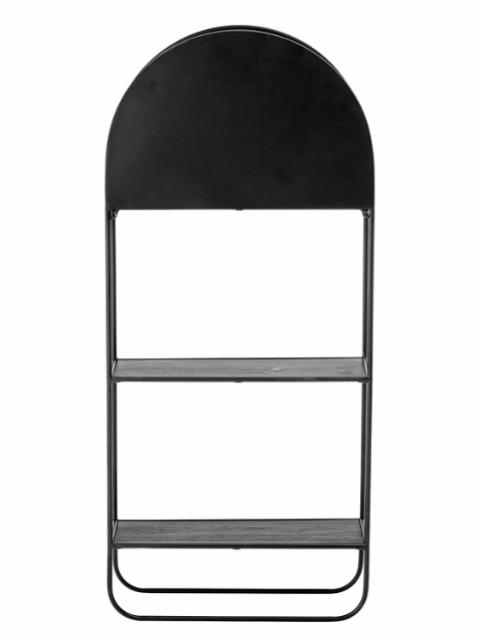 Hoang Mirror w/Shelf, Black, Metal