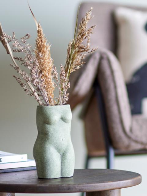 Emeli Deco Vase, Green, Terracotta