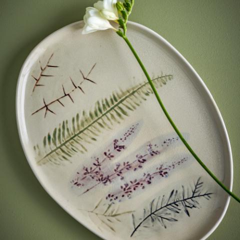 Bea Assiette de service, Nature, Grès