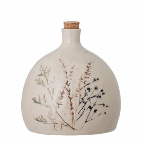Bea Bottle w/Lid, Nature, Stoneware