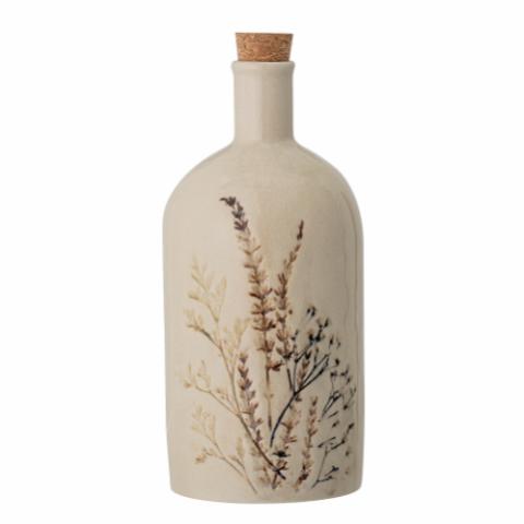 Bea Bottle w/Lid, Nature, Stoneware