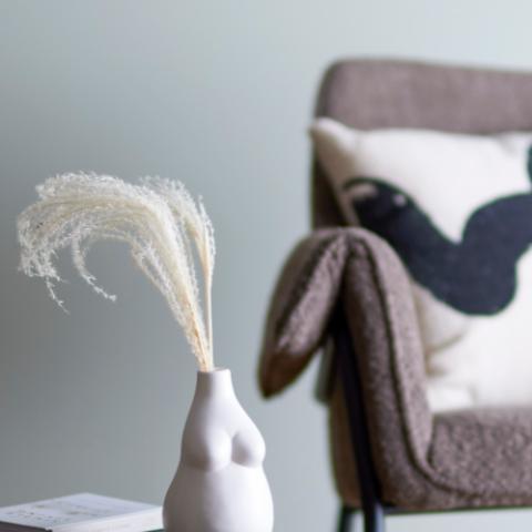 Elora Vase, Blanc, Grès