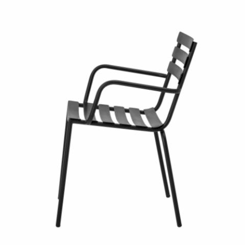Monsi Dining Chair, Black, Galvanized Metal