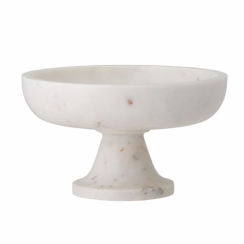 Eris Pedestal Bowl, White, Marble