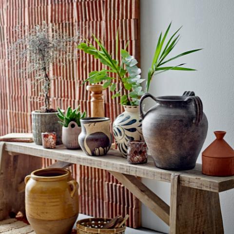 Nala Pot de fleurs, Noir, Terre cuite