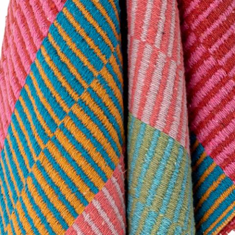 Isnel Plaid, Multicolore, Coton recyclé