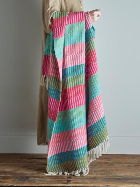 Isnel Plaid, Multicolore, Coton recyclé