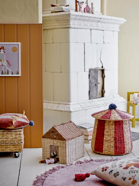 Sigga Puppenhaus mit Deckel, Natur, Rattan