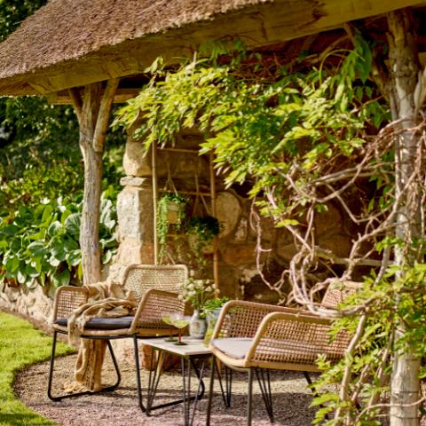 Mundo Lounge Chair, Brown, Metal