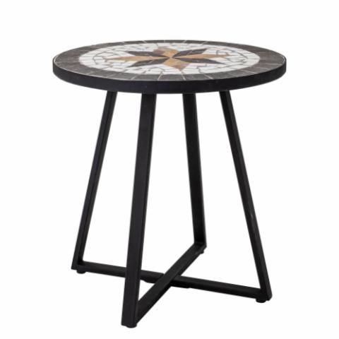 Inaz Side Table, Black, Stone