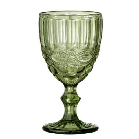Florie Wine Glass, Green, Glass