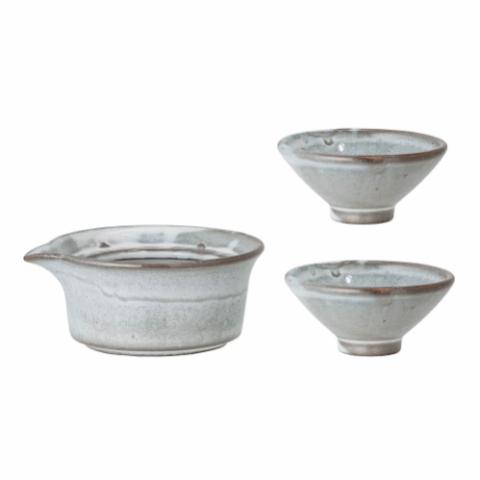 Masami Soya Jug w/2 bowls, Nature, Stoneware