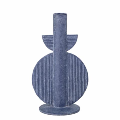 Bess Candle Holder, Blue, Polyresin