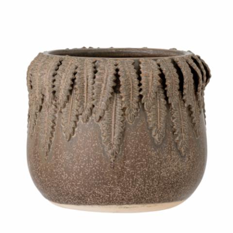 Eloi Flowerpot, Brown, Stoneware