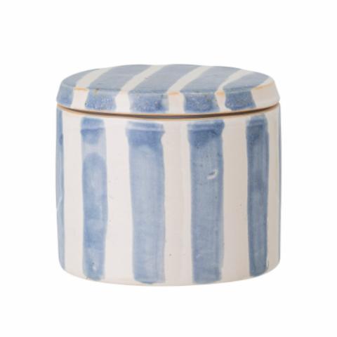 Cathe Jar w/Lid, Blue, Stoneware