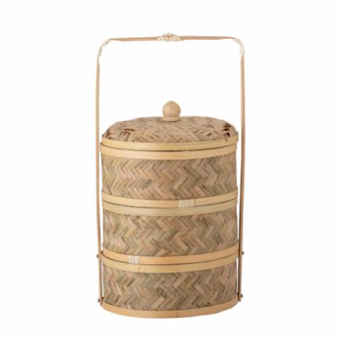 Niella Basket w/Lid, Nature, Bamboo