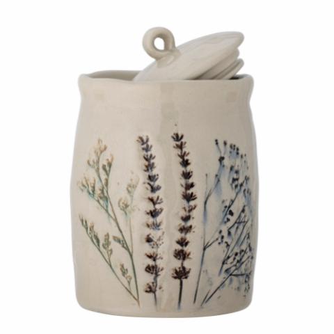 Bea Jar w/Lid, Nature, Stoneware