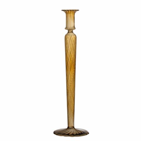 Dara Candle Holder, Brown, Glass