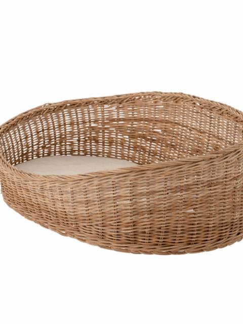 Maloo Dog Basket, Nature, Rattan