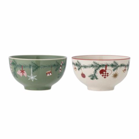 Yule Bowl, Green, Stoneware