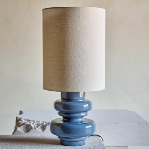 Fabiola Lampe de table, Bleu, Verre