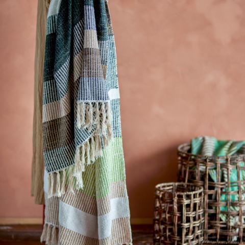 Isnel Plaid, Marron, Coton recyclé